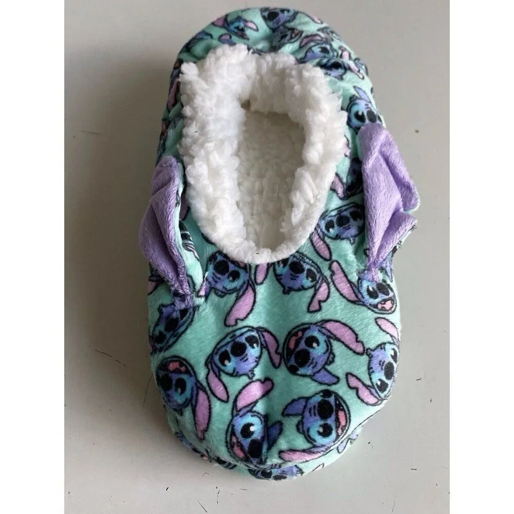 Disney Stitch Slipper Cozy Socks Disney Fuzzy Babba Faux Fur Women’s Sz 8-10 NEW